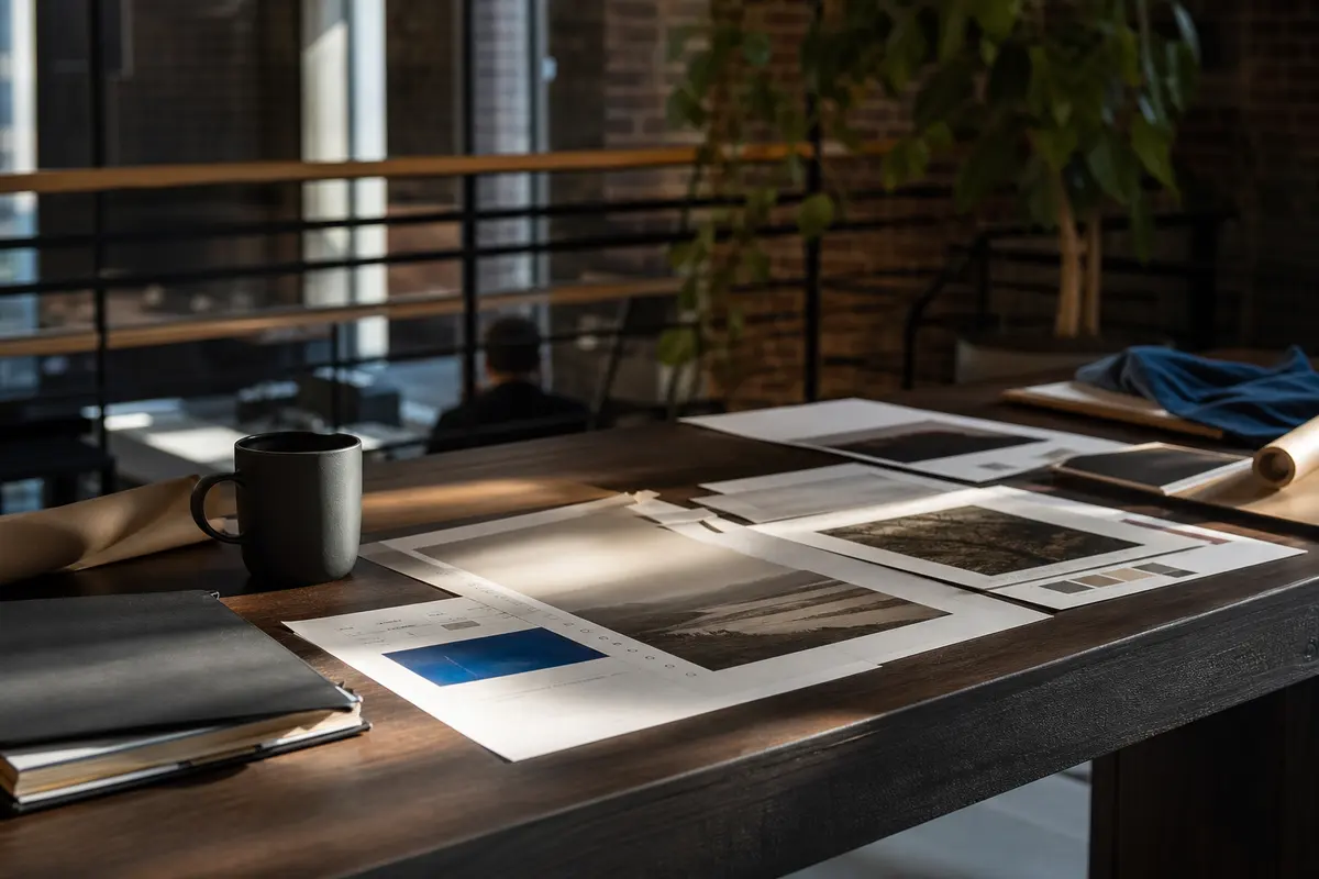 Editorial marketing planning scene for AI SEO in Larkfield-Wikiup, California