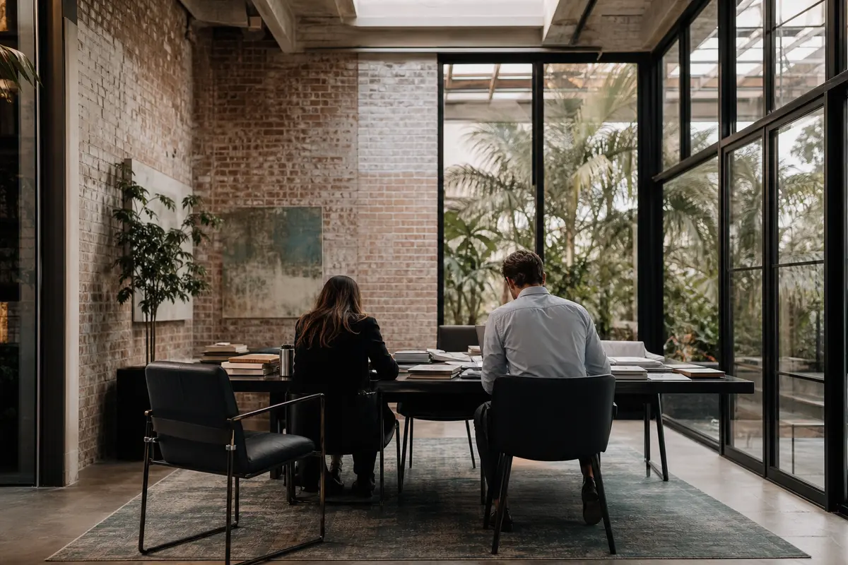 Editorial marketing planning scene for Las Flores, California