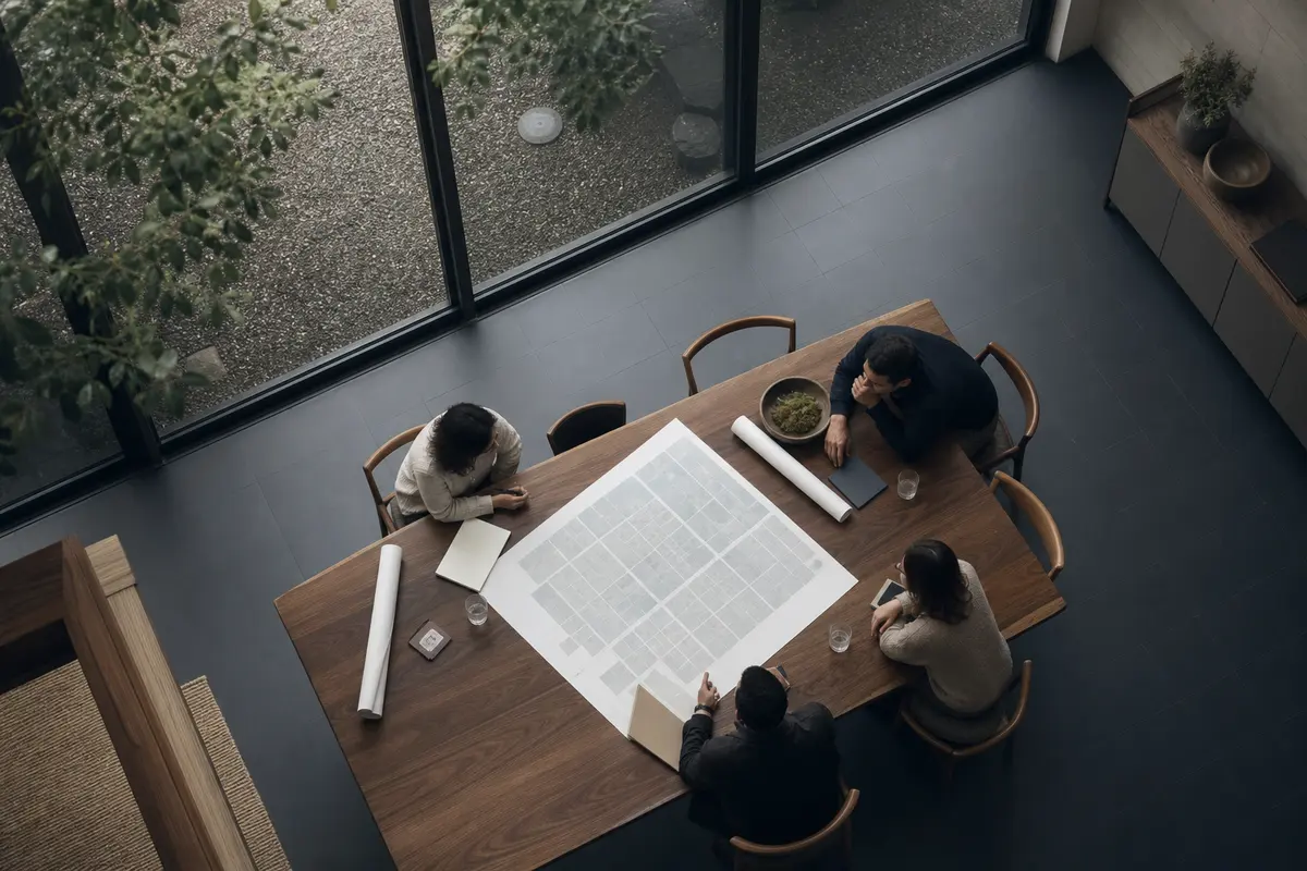 Editorial marketing planning scene for AI SEO in Loma Linda, California