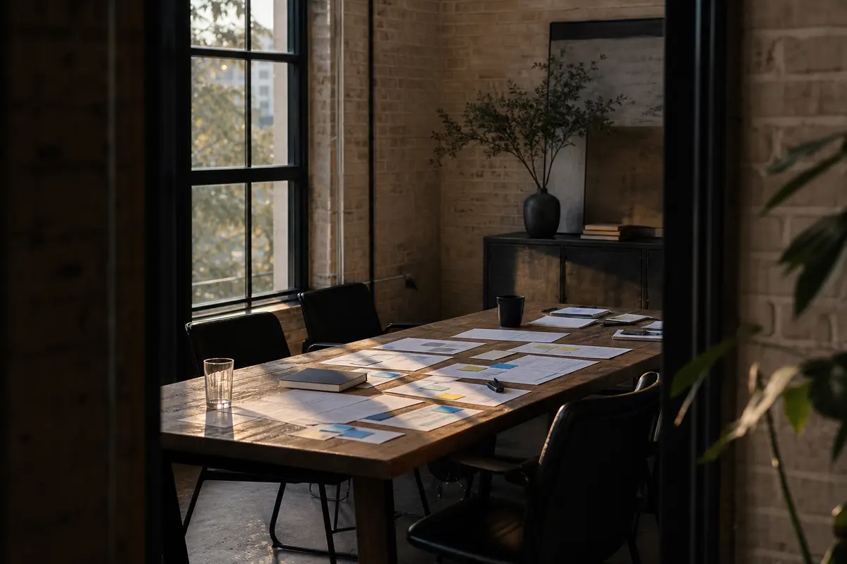 Editorial marketing planning scene for Legal News in Lucerne Valley, California