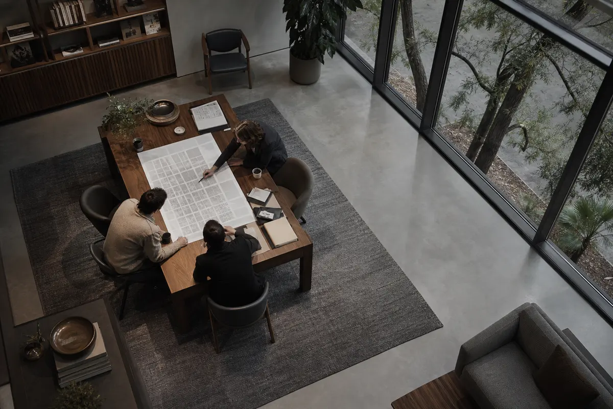 Editorial marketing planning scene for Madera, California