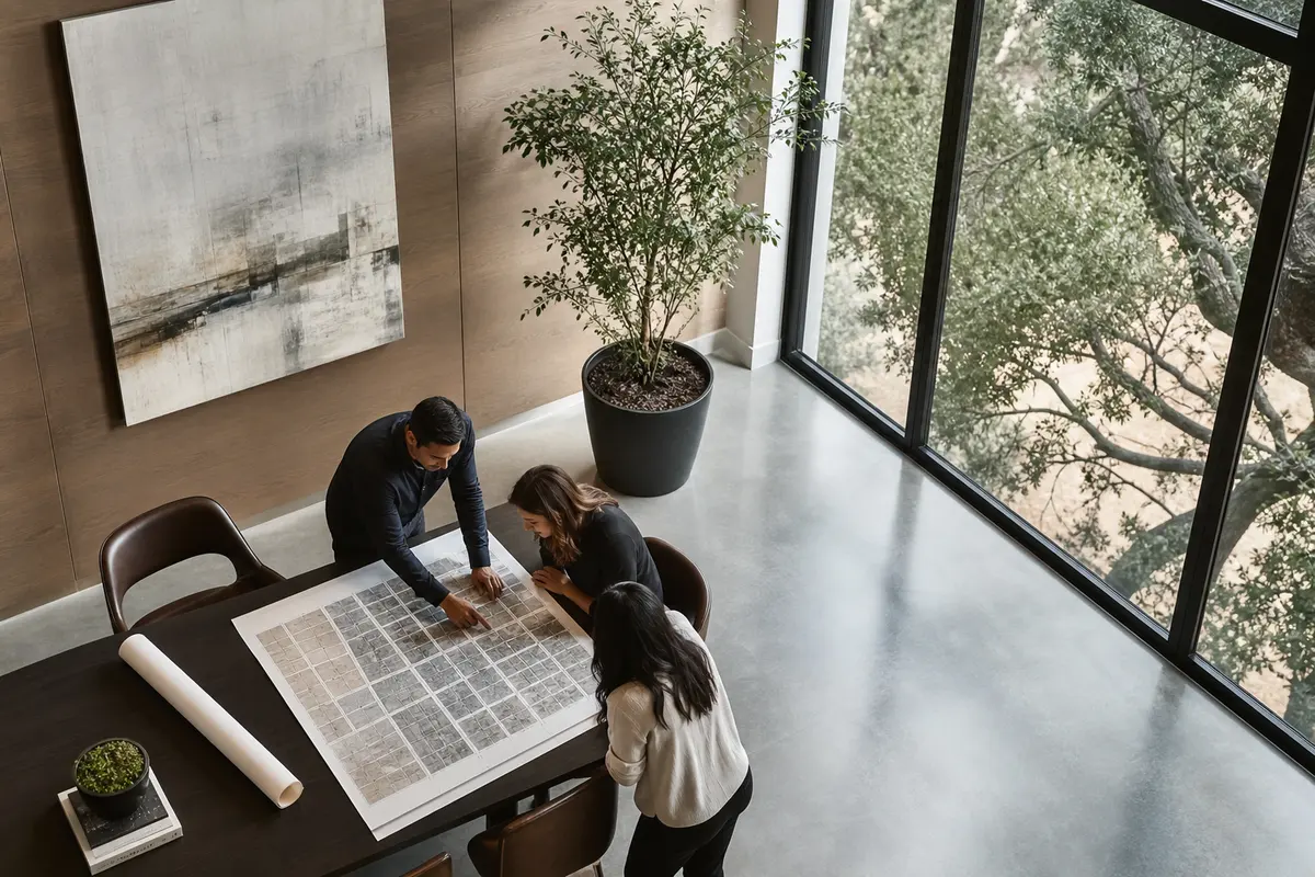 Editorial marketing planning scene for Legal News in Menlo Park, California