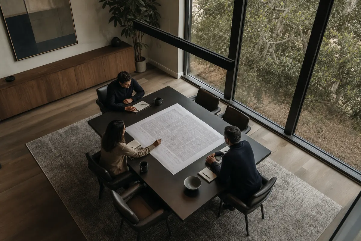 Editorial marketing planning scene for Legal News in Mojave, California