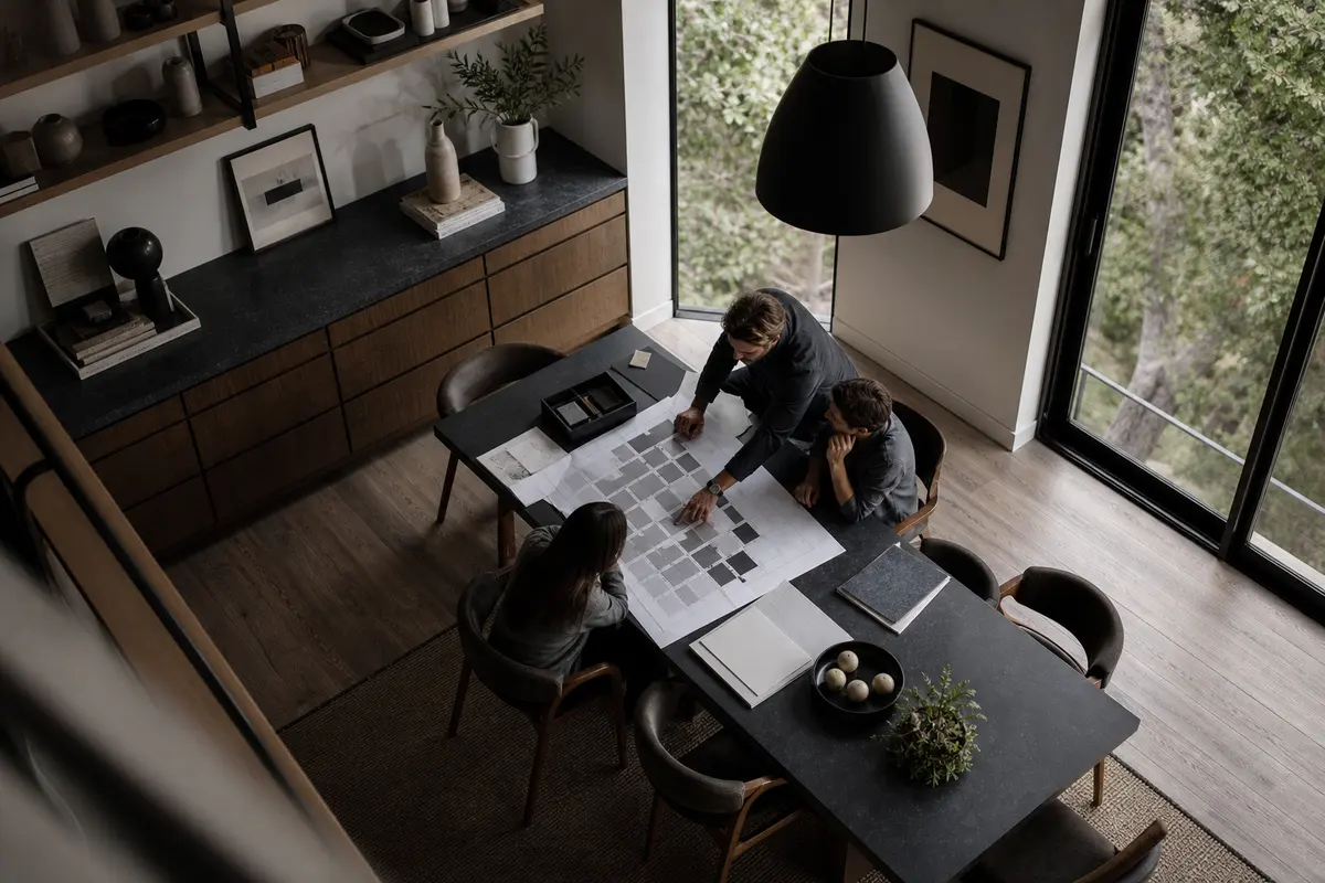 Editorial marketing planning scene for AI SEO in Monterey, California