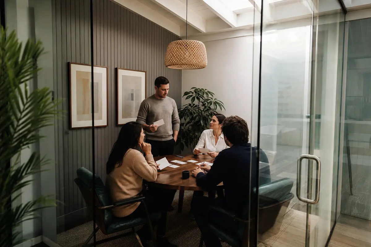 Editorial intake planning scene for AI Answering in Norco, California