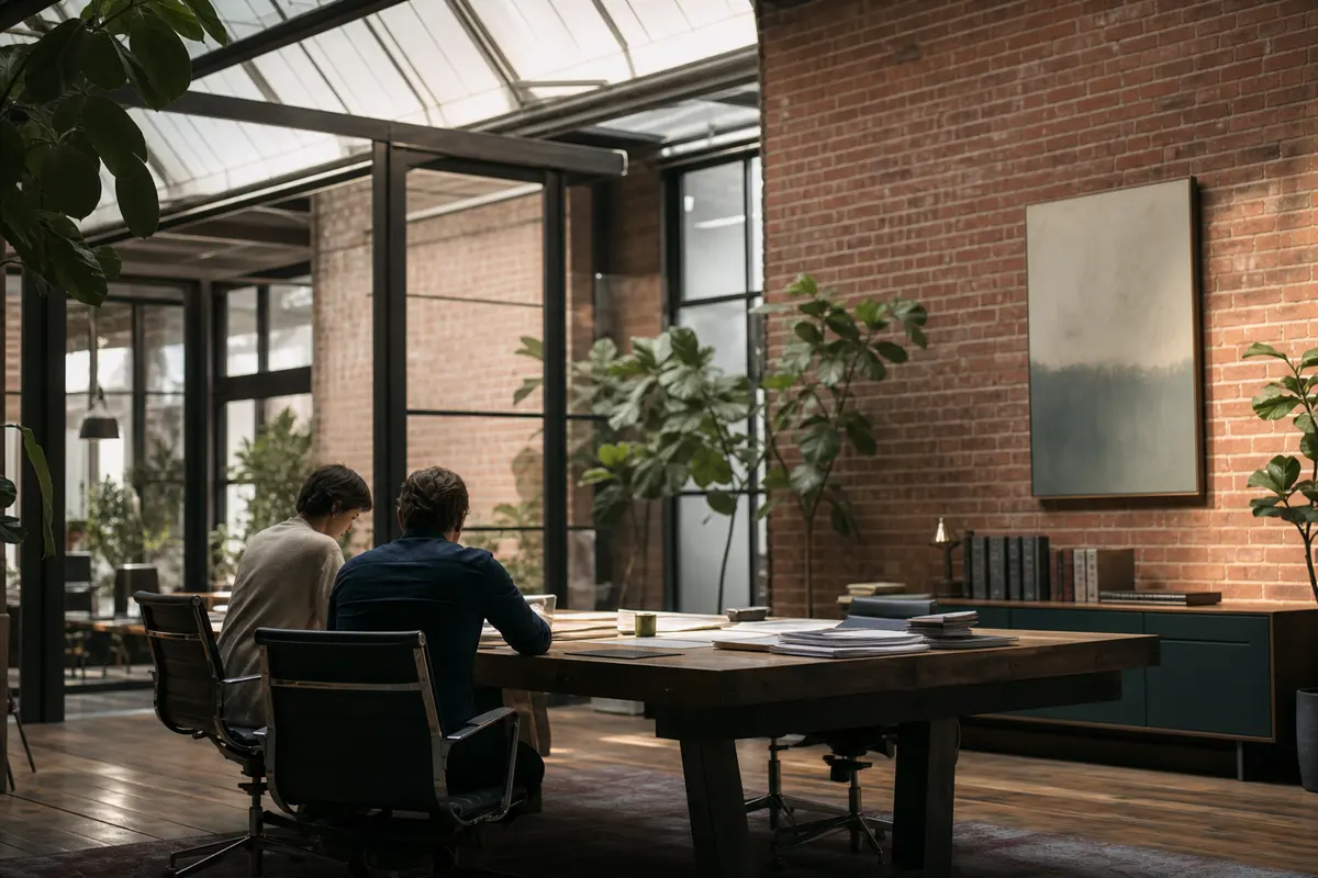 Editorial marketing planning scene for Oakdale, California