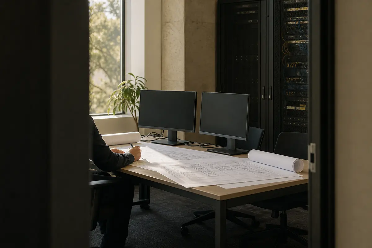 Editorial platform planning scene for Custom Software in Oak Hills, California