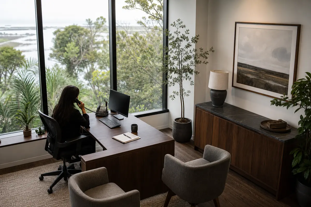 Editorial intake planning scene for AI Answering in Oceanside, California