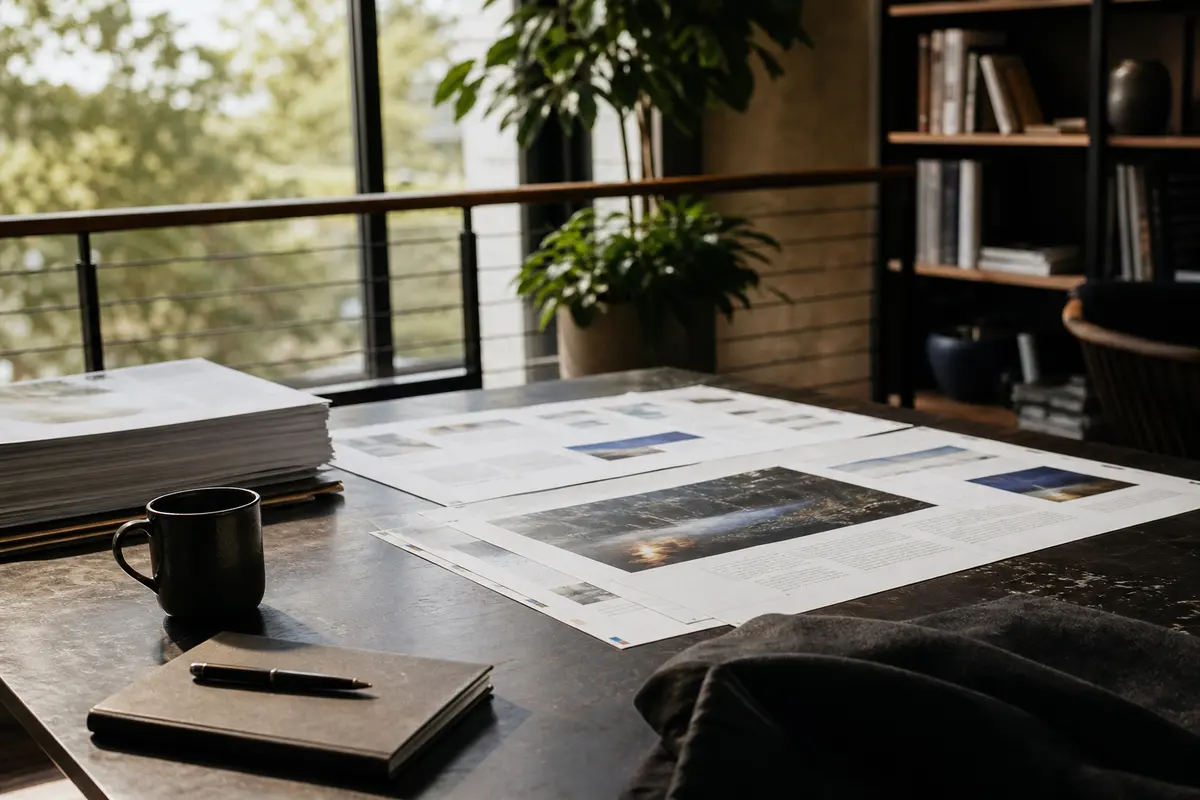 Editorial marketing planning scene for Oroville, California