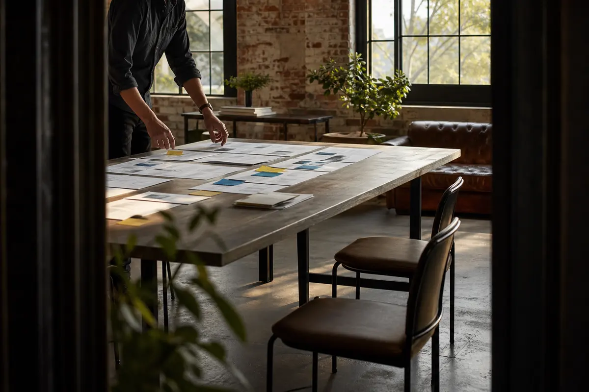 Editorial marketing planning scene for Patterson, California