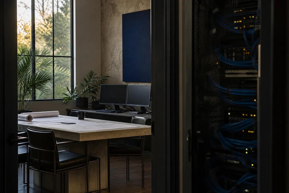 Editorial platform planning scene for Dedicated Hosting in Quartz Hill, California