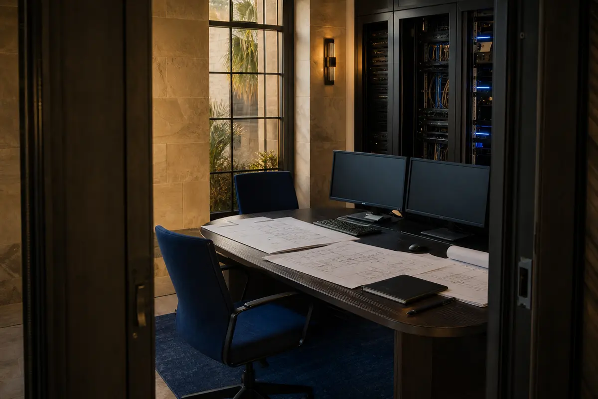 Editorial platform planning scene for Dedicated Hosting in Rancho Mirage, California