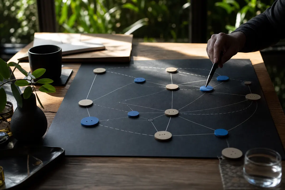 Editorial platform planning scene for ROI Dashboard in Rancho San Diego, California