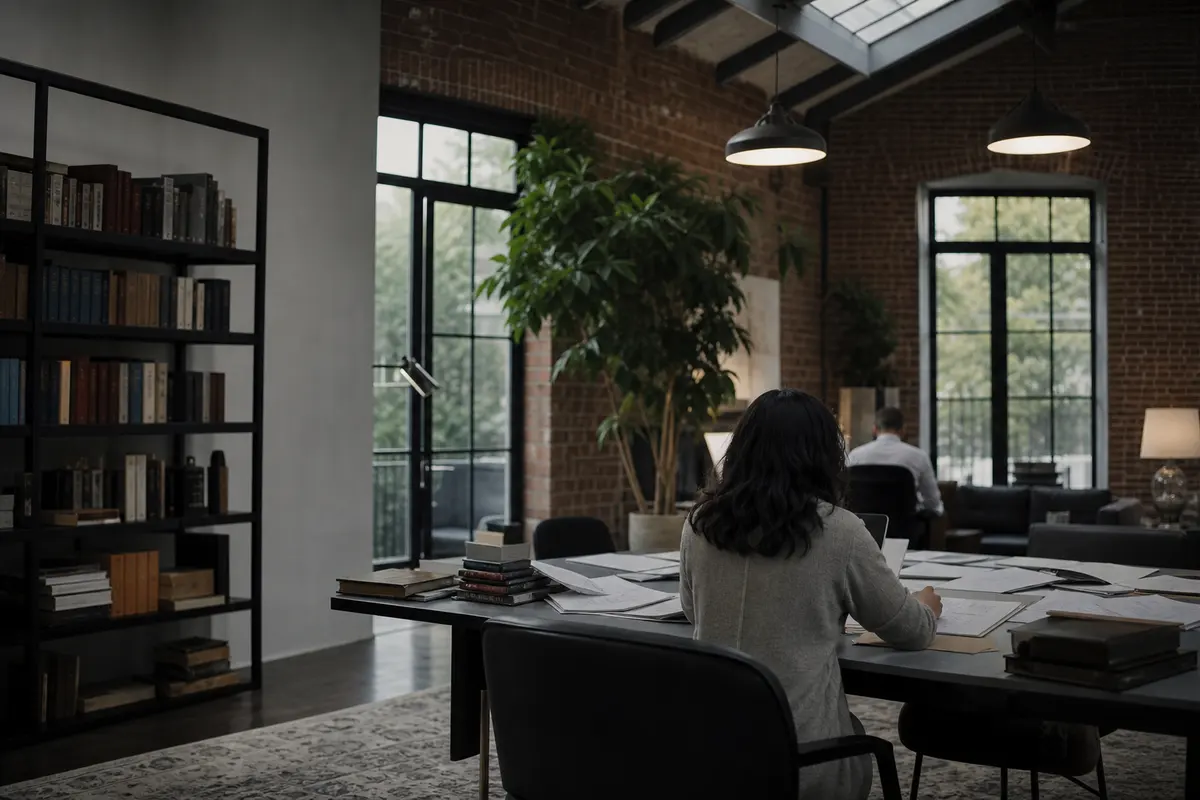 Editorial marketing planning scene for Legal News in Rosemont, California