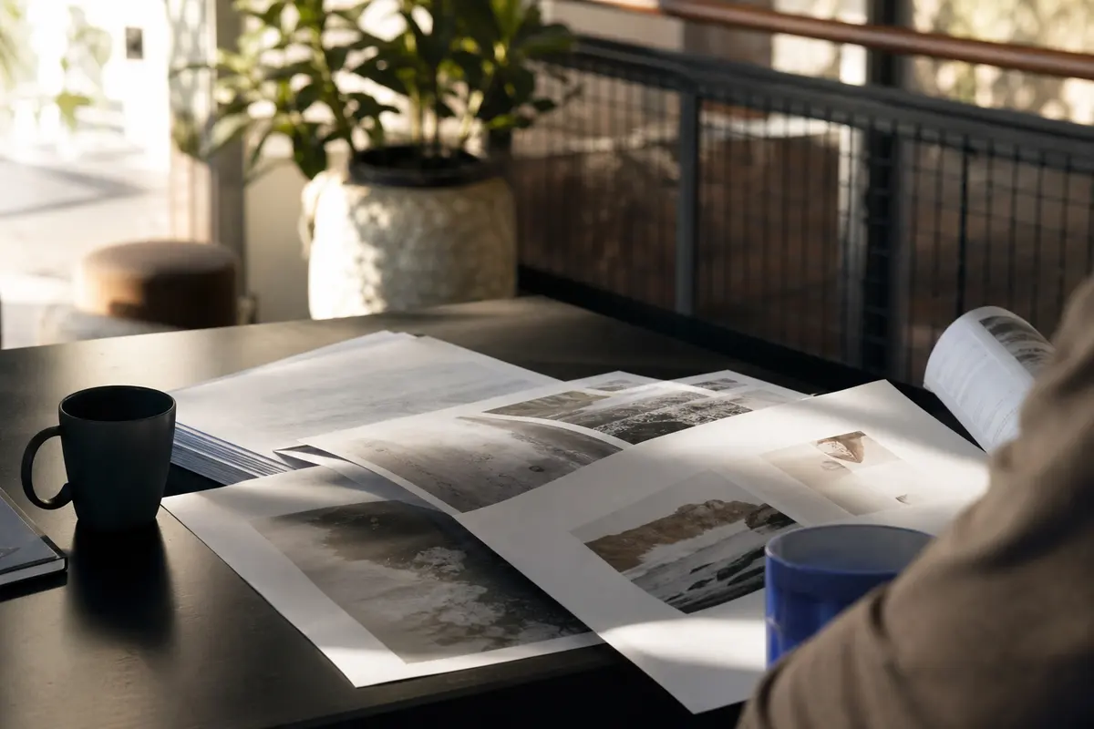 Editorial marketing planning scene for San Clemente, California