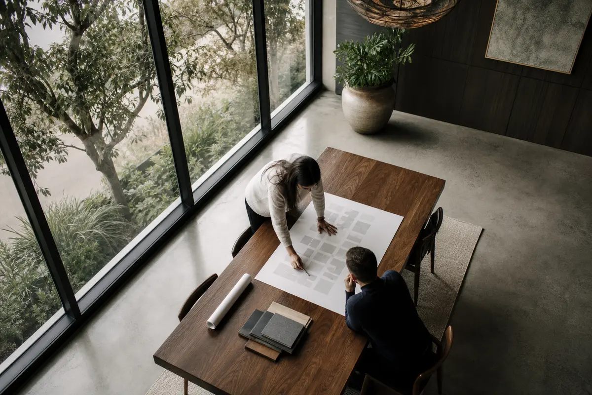 Editorial marketing planning scene for AI SEO in San Marcos, California