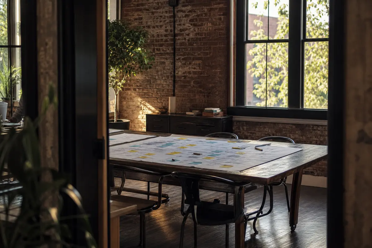 Editorial marketing planning scene for Legal News in San Mateo, California