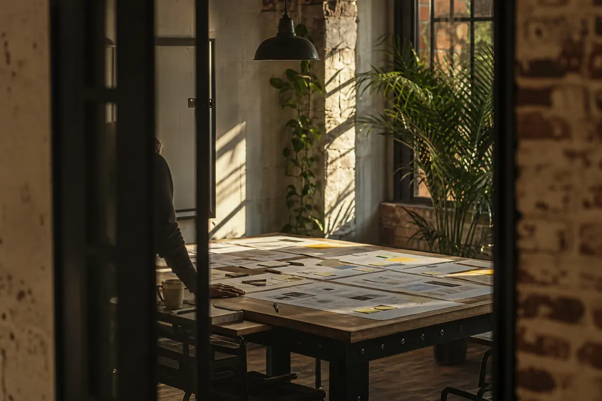 Editorial marketing planning scene for Santa Ana, California