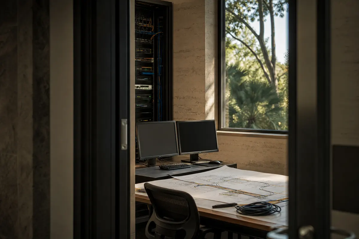 Editorial platform planning scene for Dedicated Hosting in Silver Lakes, California