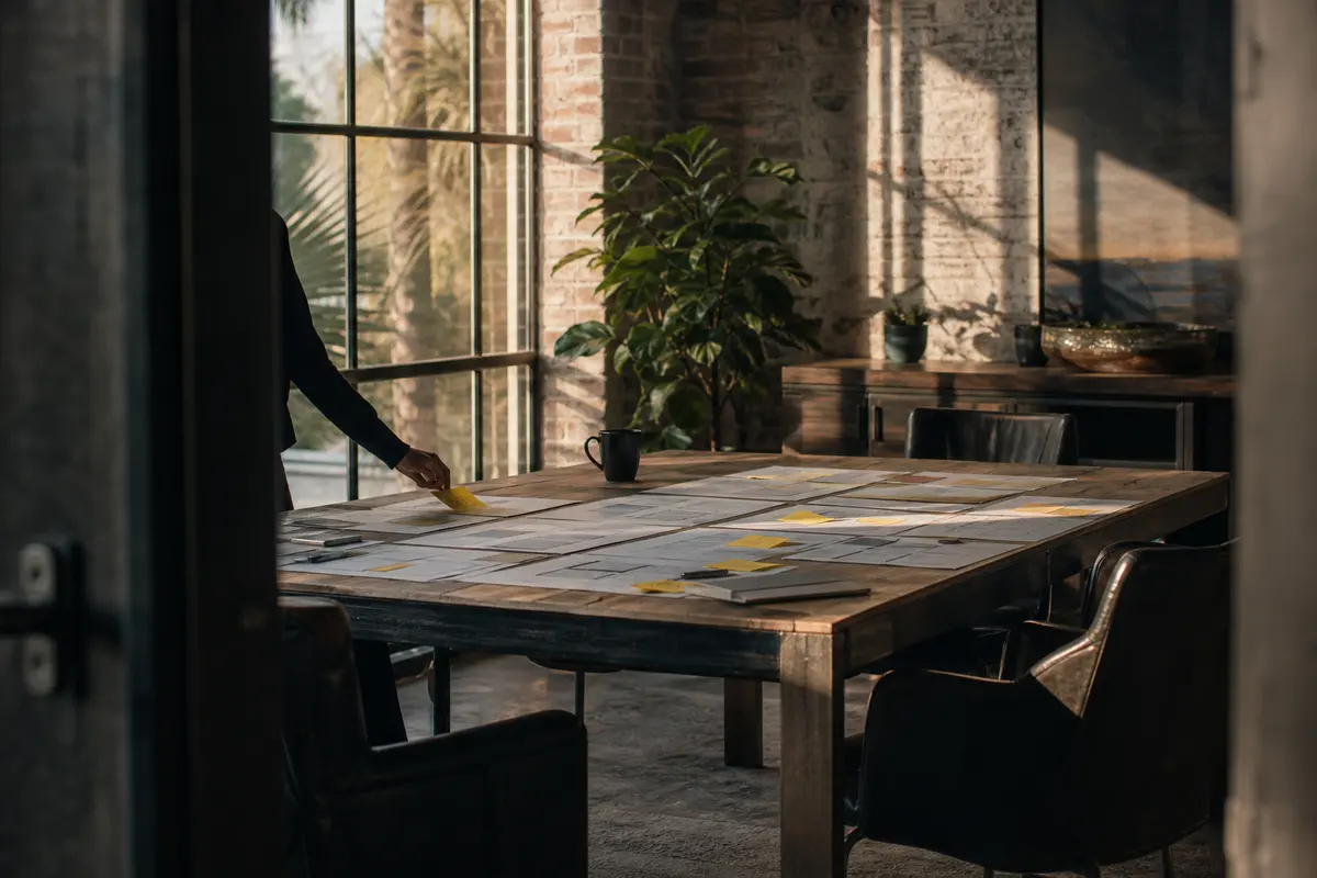 Editorial marketing planning scene for Legal News in Thousand Palms, California