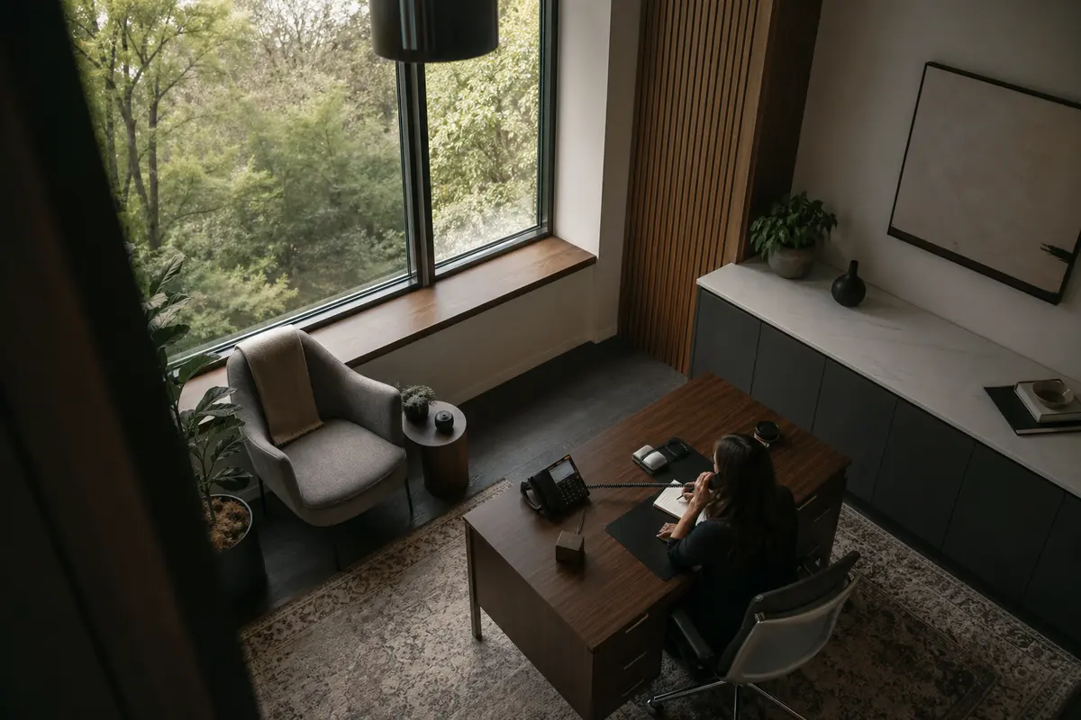 Editorial intake planning scene for AI Answering in Walnut Park, California