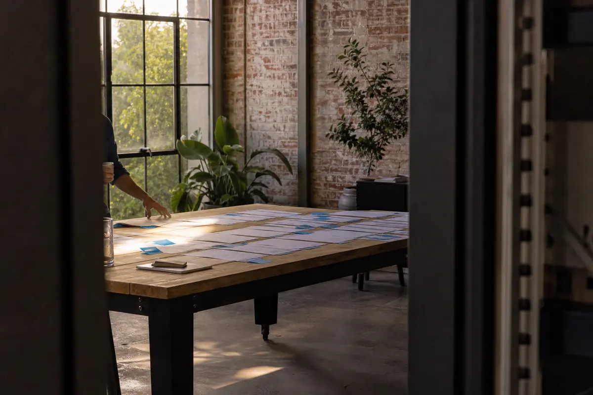 Editorial marketing planning scene for West Athens, California