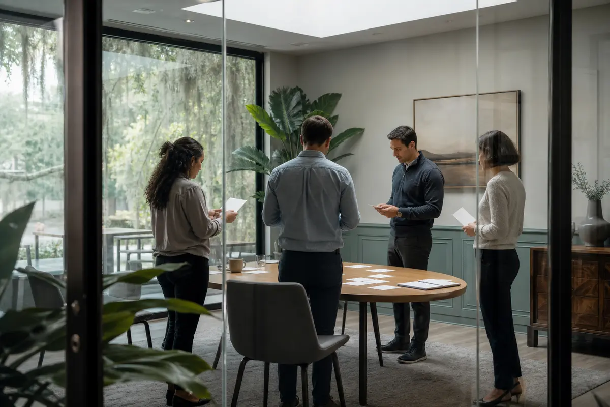 Editorial intake planning scene for AI Answering in Winters, California