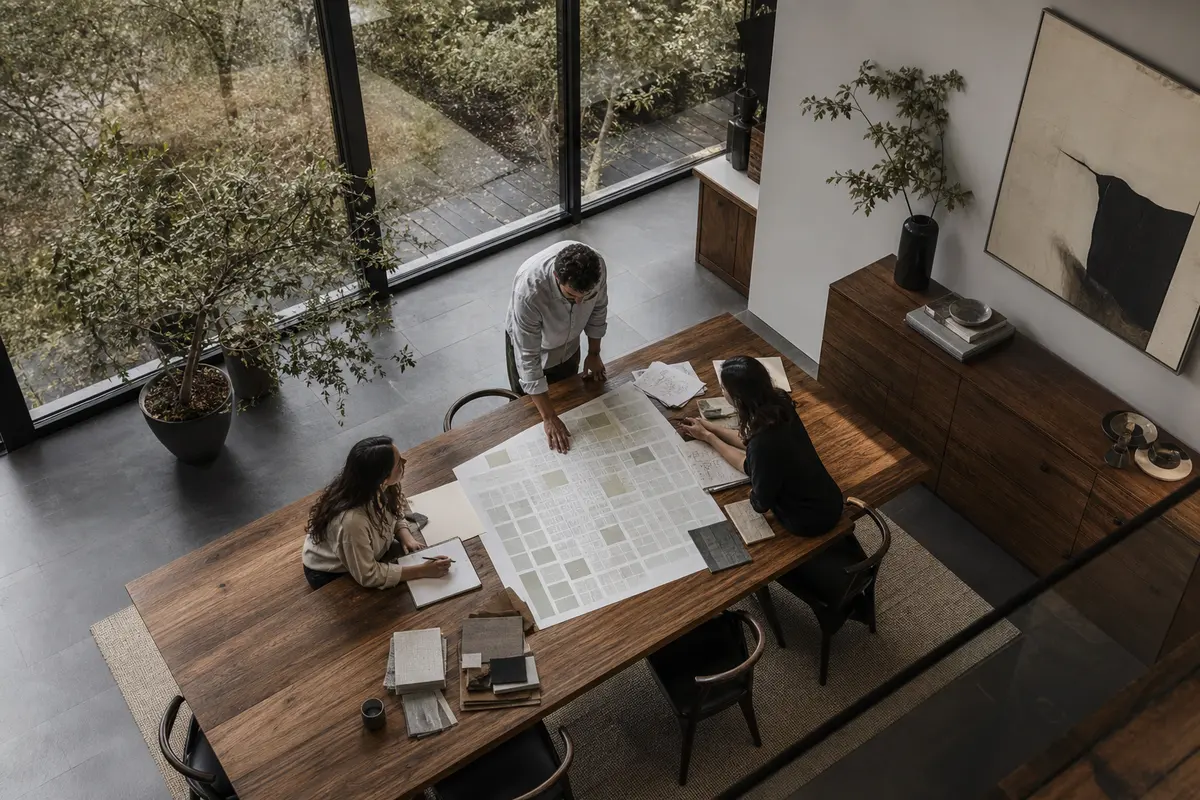 Editorial marketing planning scene for AI SEO in Eaton, Colorado