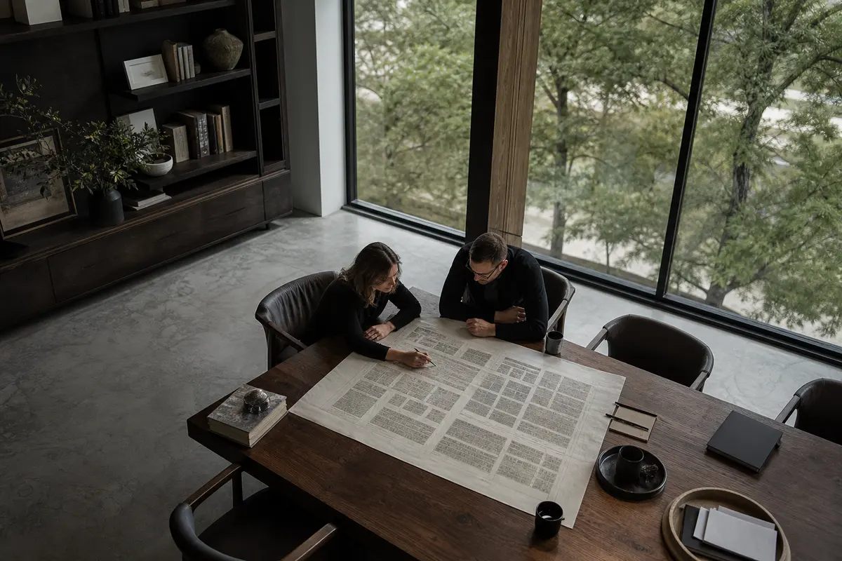 Editorial marketing planning scene for Evans, Colorado