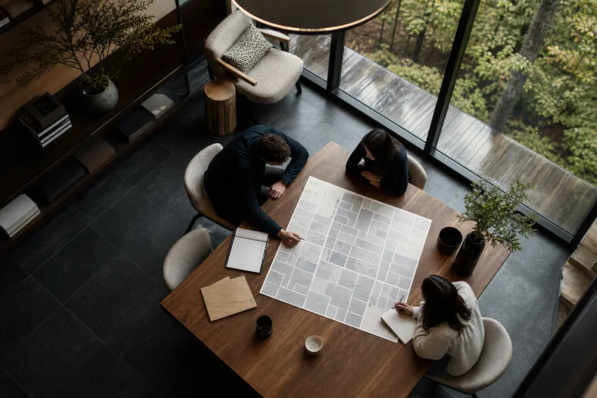 Editorial marketing planning scene for Columbia, Connecticut