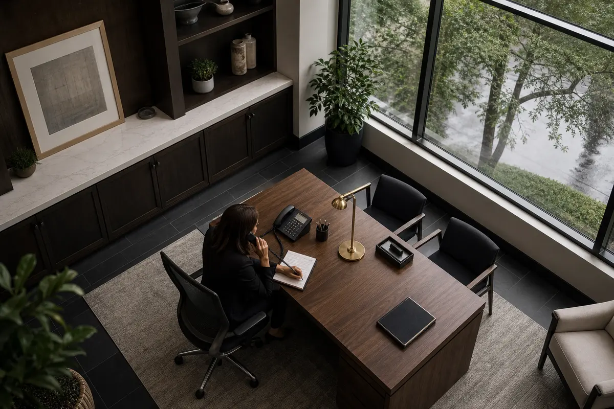 Editorial intake planning scene for AI Answering in Enfield, Connecticut