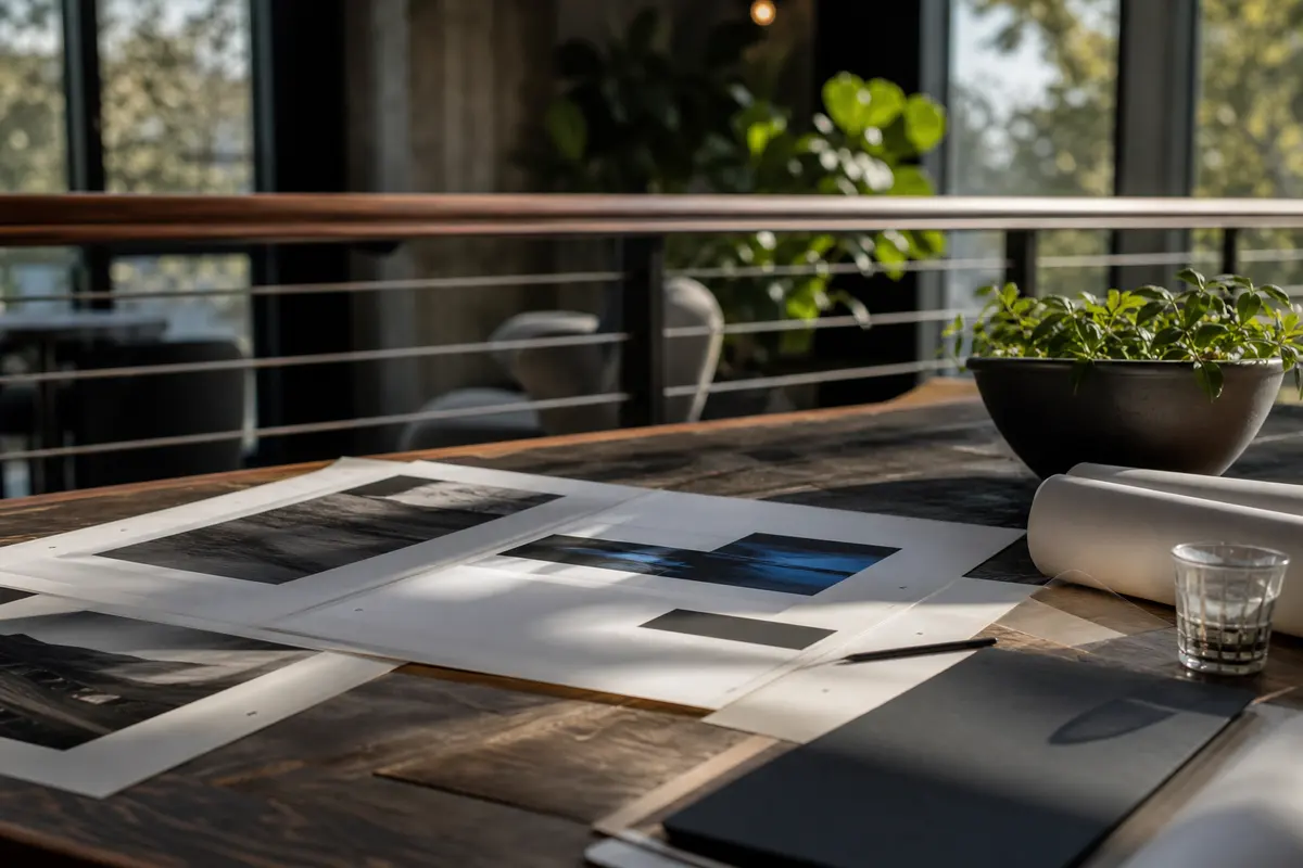 Editorial marketing planning scene for AI SEO in Hebron, Connecticut