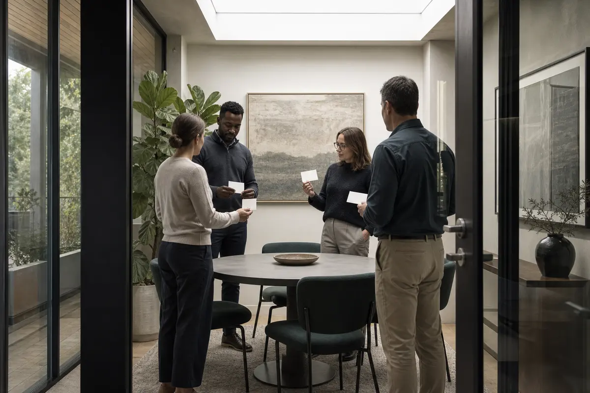 Editorial intake planning scene for AI Answering in Clinton, Connecticut