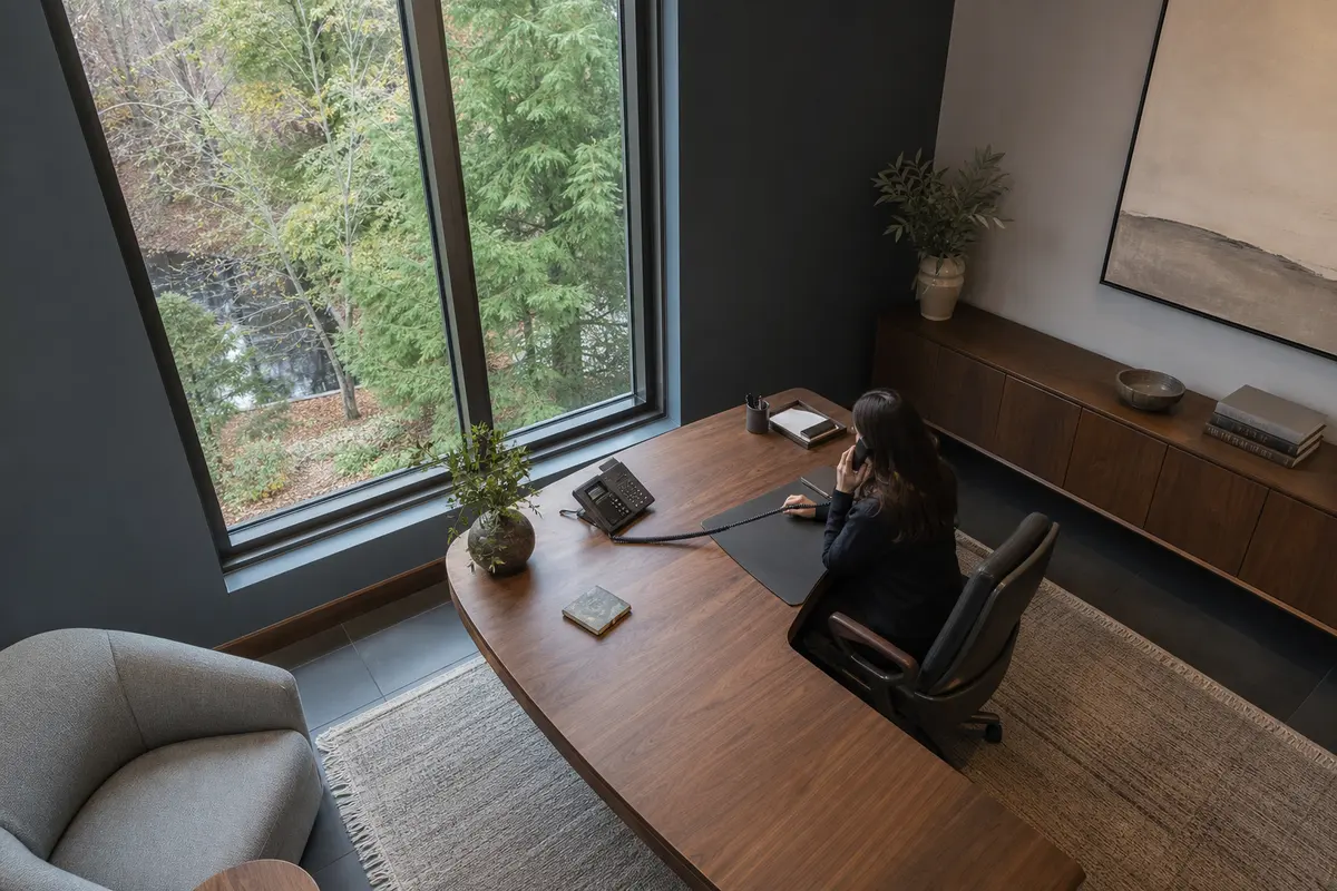 Editorial intake planning scene for AI Answering in Durham, Connecticut