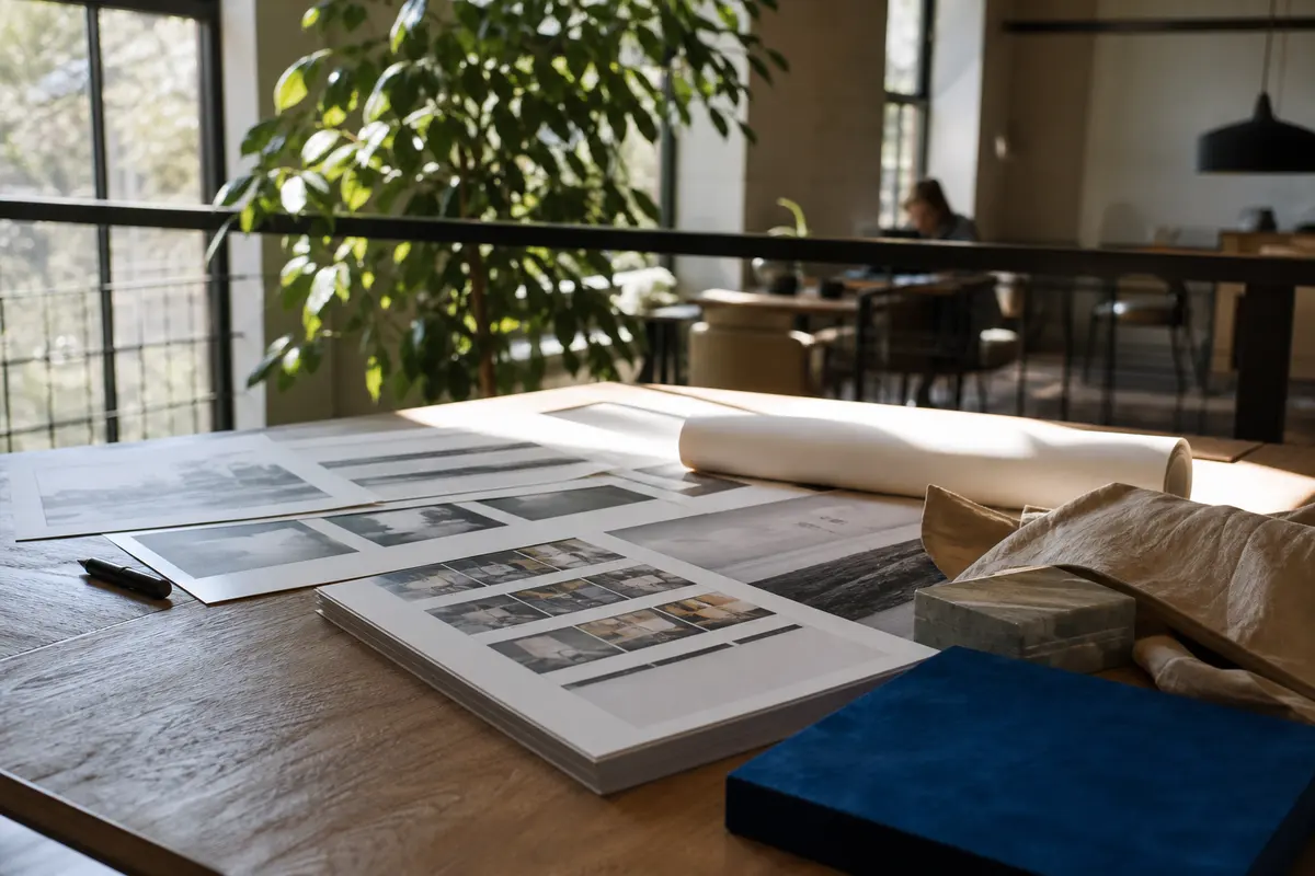 Editorial marketing planning scene for AI SEO in East Hampton, Connecticut