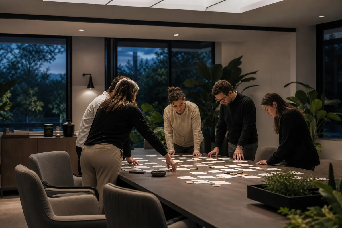 Editorial platform planning scene for ROI Dashboard in Cheshire Village, Connecticut