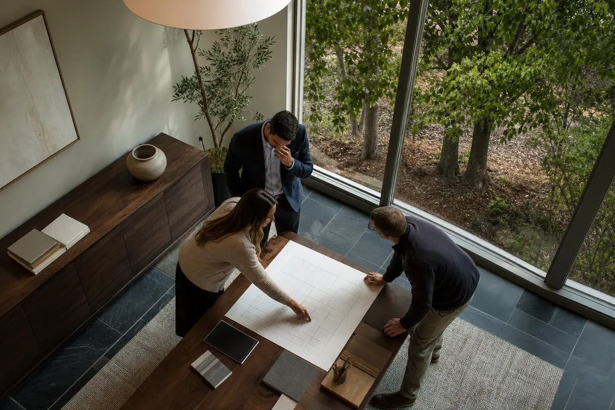 Editorial marketing planning scene for AI SEO in North Branford, Connecticut
