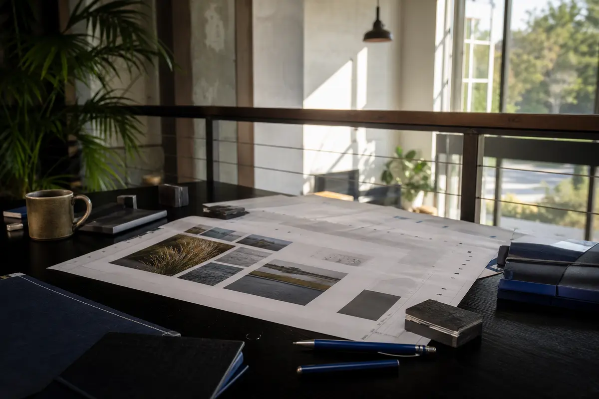 Editorial marketing planning scene for Cos Cob, Connecticut