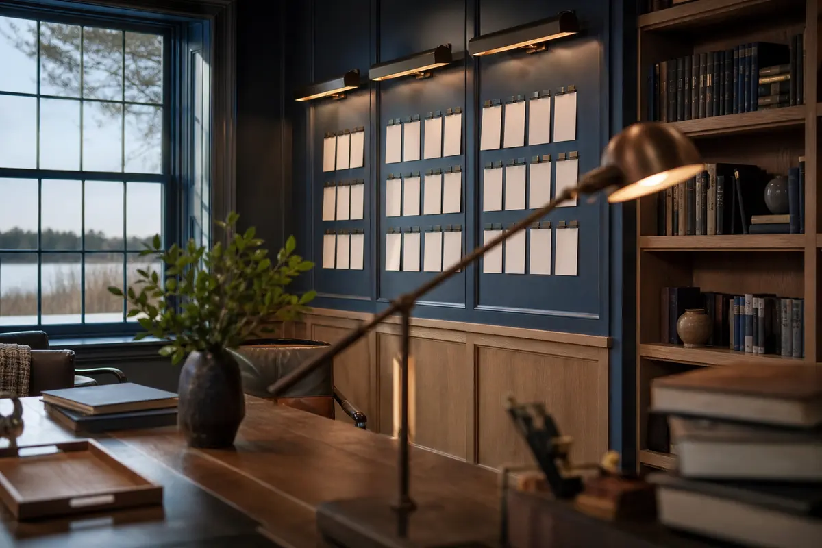 Editorial marketing planning scene for Stonington, Connecticut