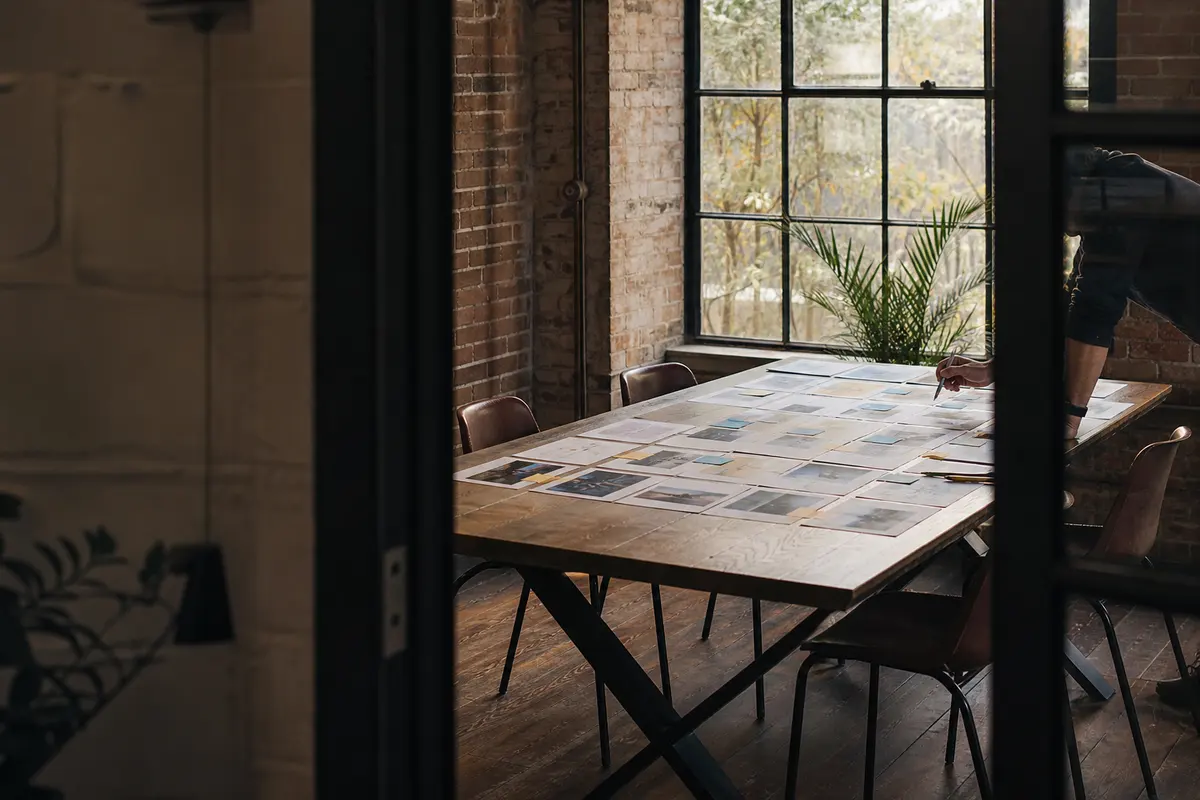 Editorial marketing planning scene for AI SEO in Derby, Connecticut