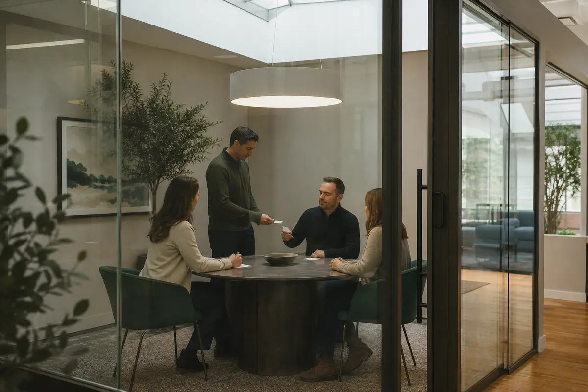 Editorial intake planning scene for AI Answering in Kensington, Connecticut