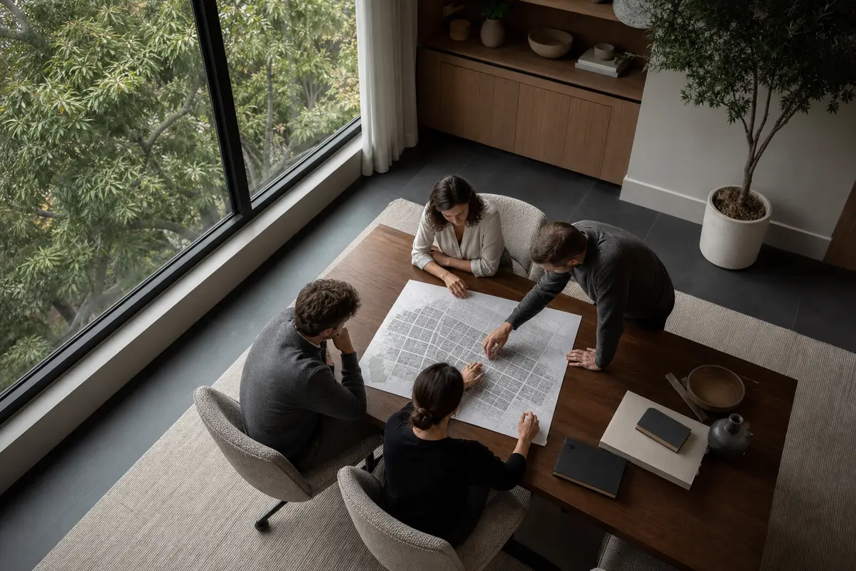Editorial marketing planning scene for New Canaan, Connecticut