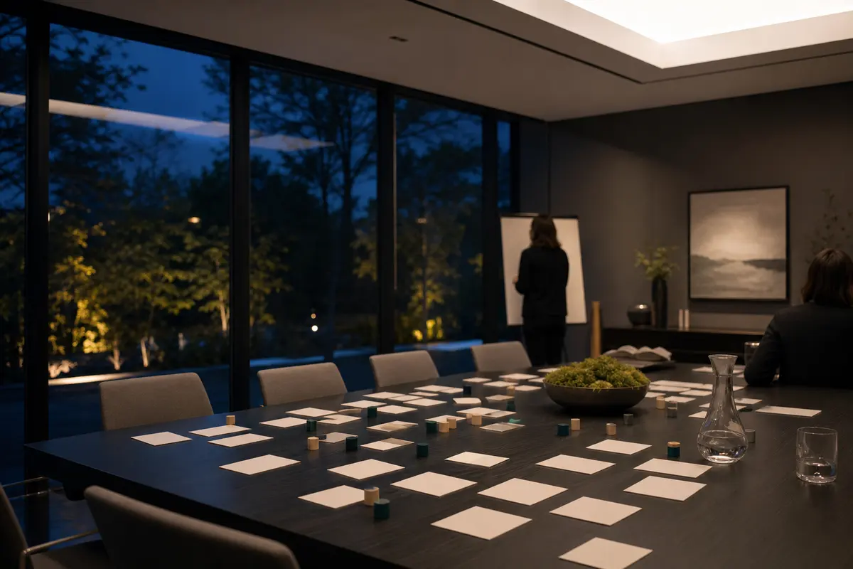 Editorial platform planning scene for ROI Dashboard in Simsbury Center, Connecticut