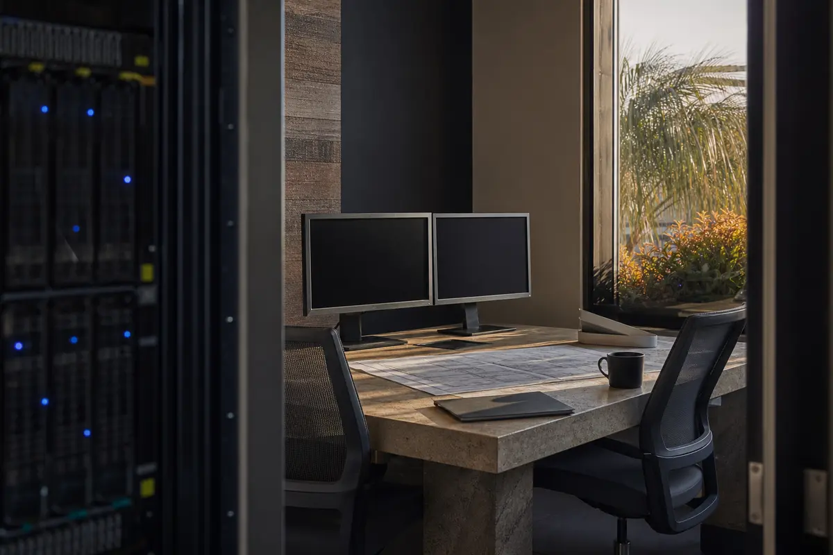 Editorial platform planning scene for Dedicated Hosting in Glasgow, Delaware