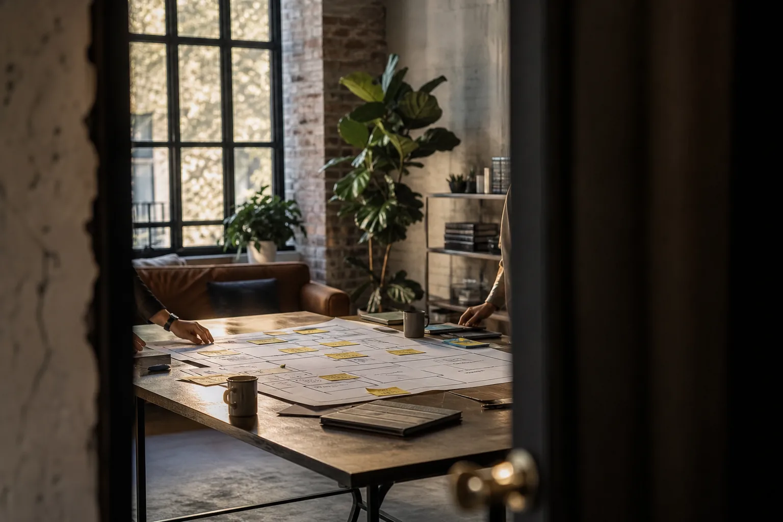 Editorial marketing planning scene for AI SEO in Americus, Georgia