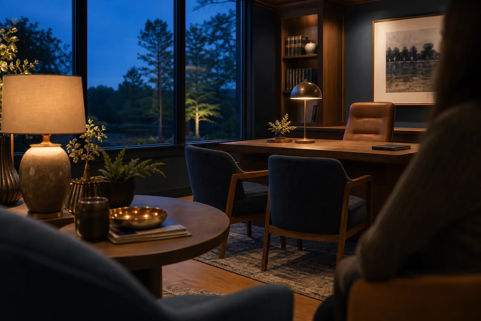 Editorial intake planning scene for AI Answering in Johns Creek, Georgia