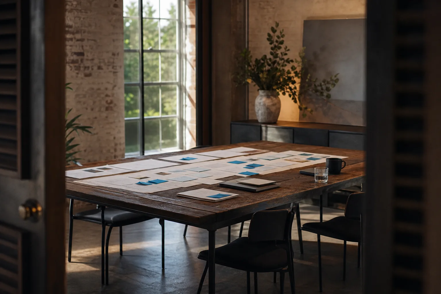 Editorial marketing planning scene for Oakwood, Georgia