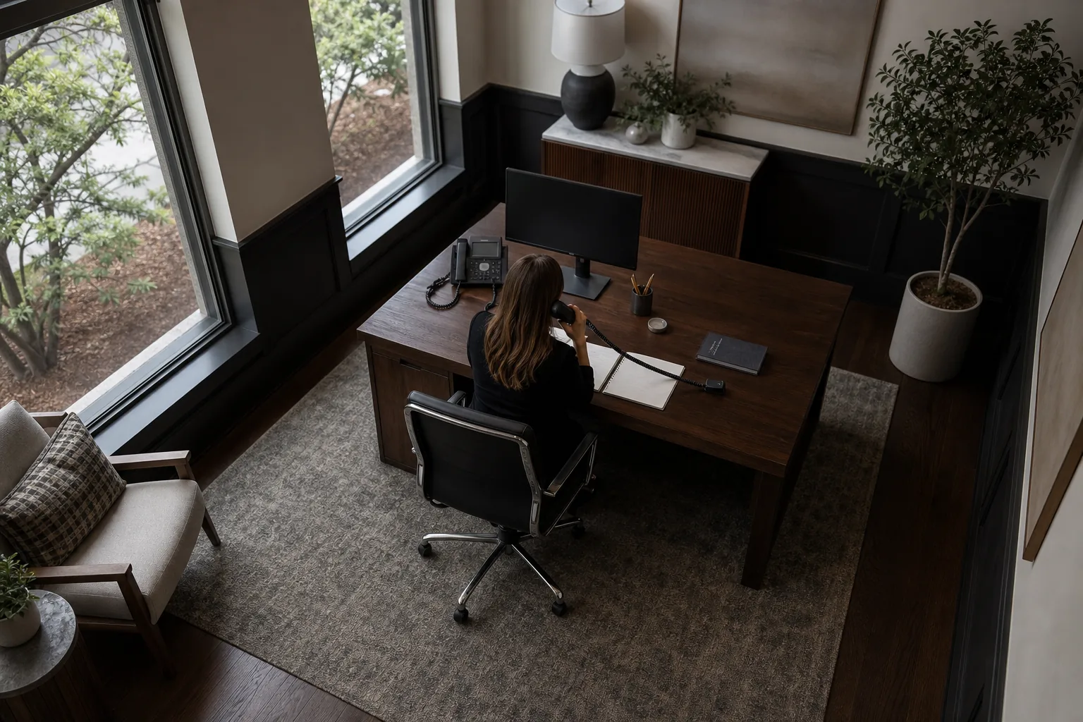 Editorial intake planning scene for AI Answering in Riverdale, Georgia