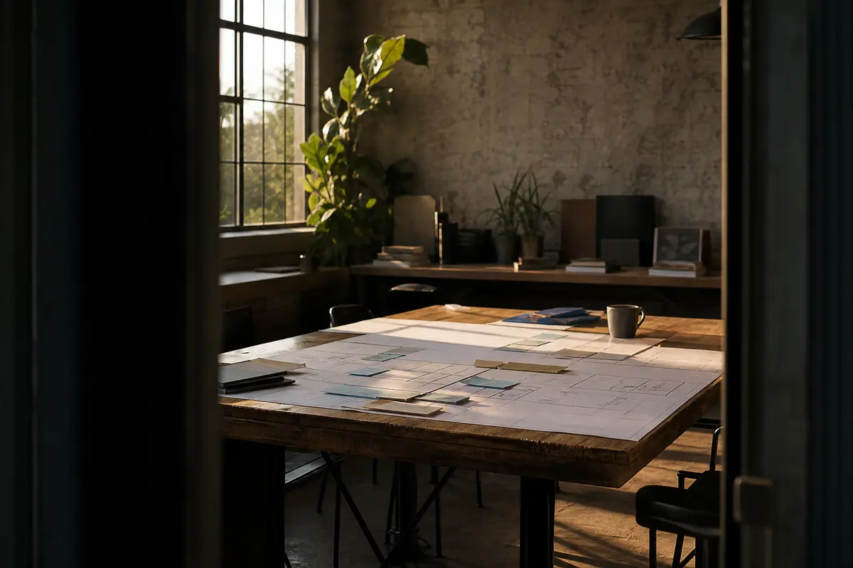 Editorial marketing planning scene for AI SEO in Maili, Hawaii