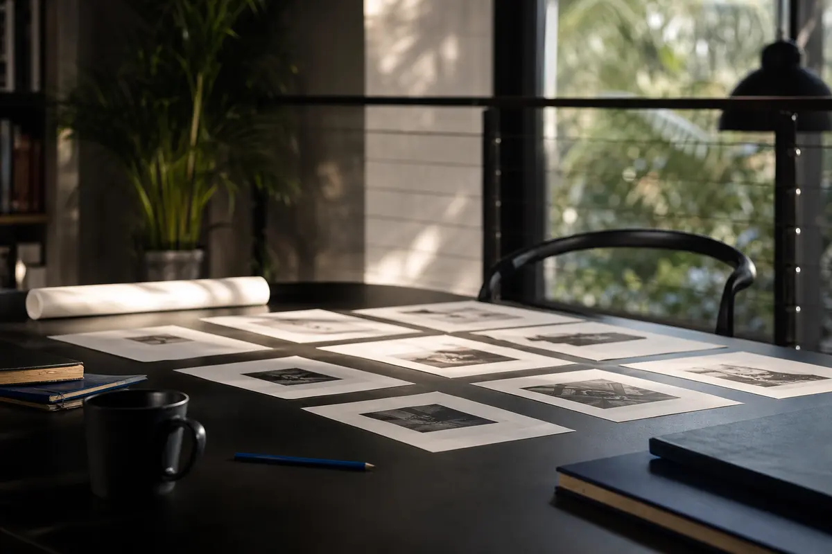Editorial marketing planning scene for AI SEO in Blue Island, Illinois